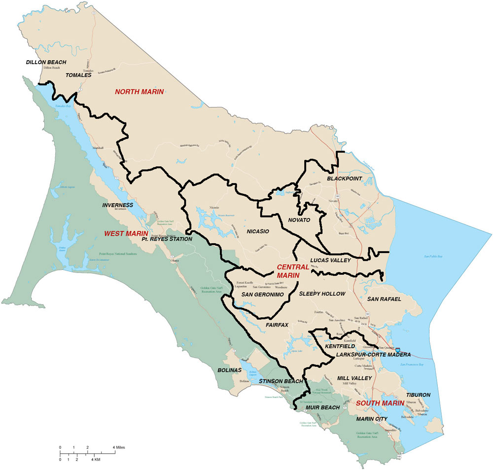 Marin County map